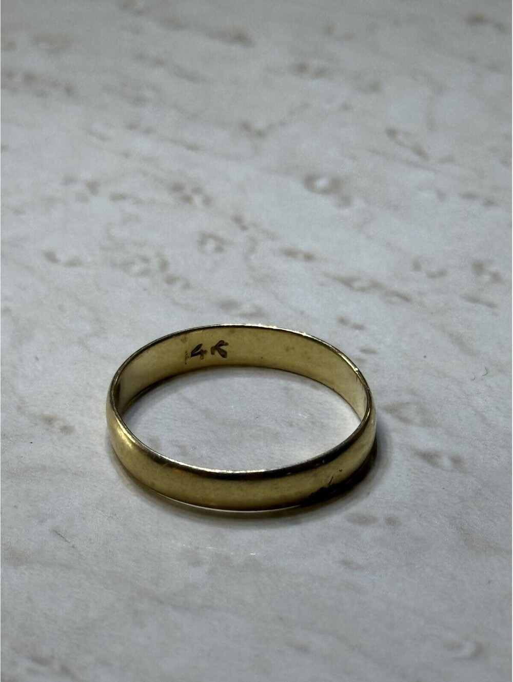 14K Yellow Gold Wedding Band Ring Vintage Classic Plain Dome 2g Size Unknown